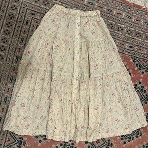 Christy Dawn Button Front Floral Skirt